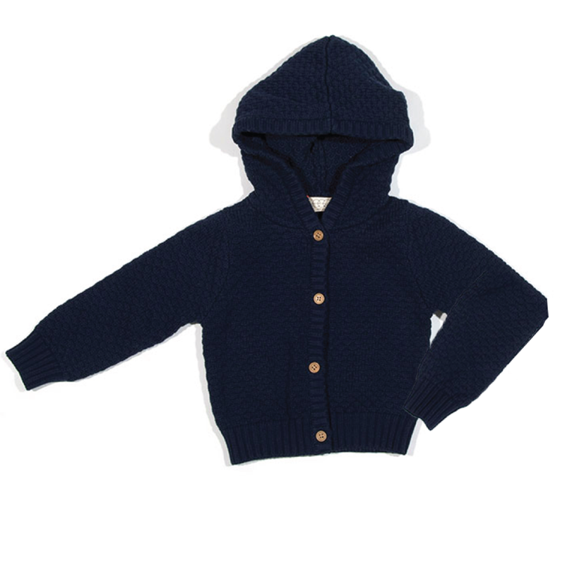 Bubble Knit Navy Carson Hoodie