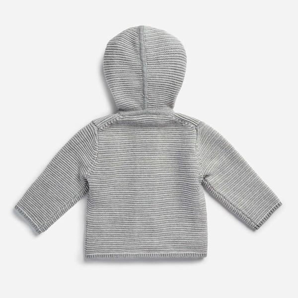 Archer's Bow Cashmere Blend Links Striped Hooded Cardigan in Gray