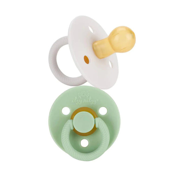 Itzy Soother Mint + White Natural Rubber Pacifier Sets