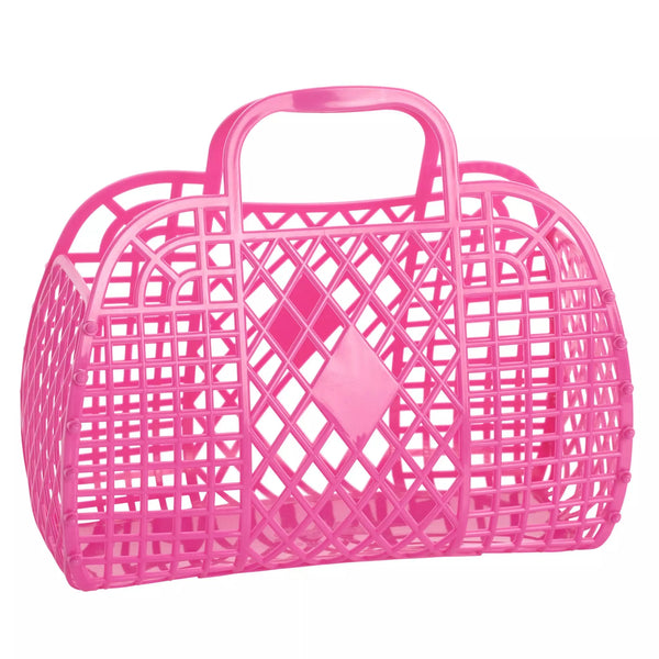 Berry Pink Sun Jellies Retro Basket