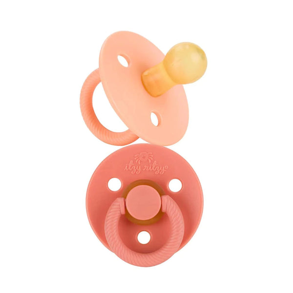 Itzy Soother Apricot + Terracotta Natural Rubber Pacifier Sets