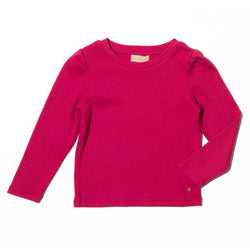 hot pink ribbed fawn top - front view